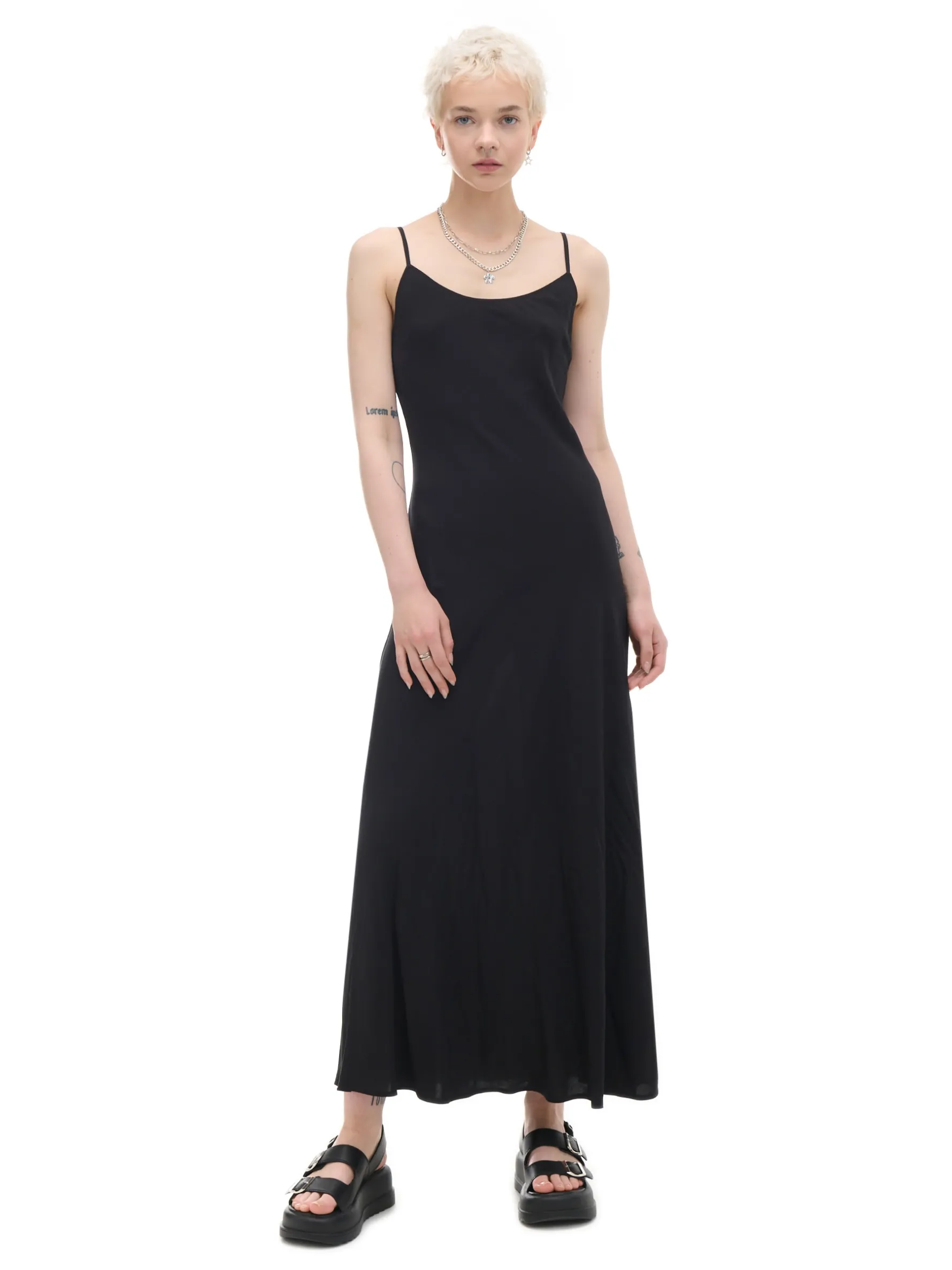 Cropp Sukienki, Kombinezony*Czarna sukienka maxi z wiskozy czarny