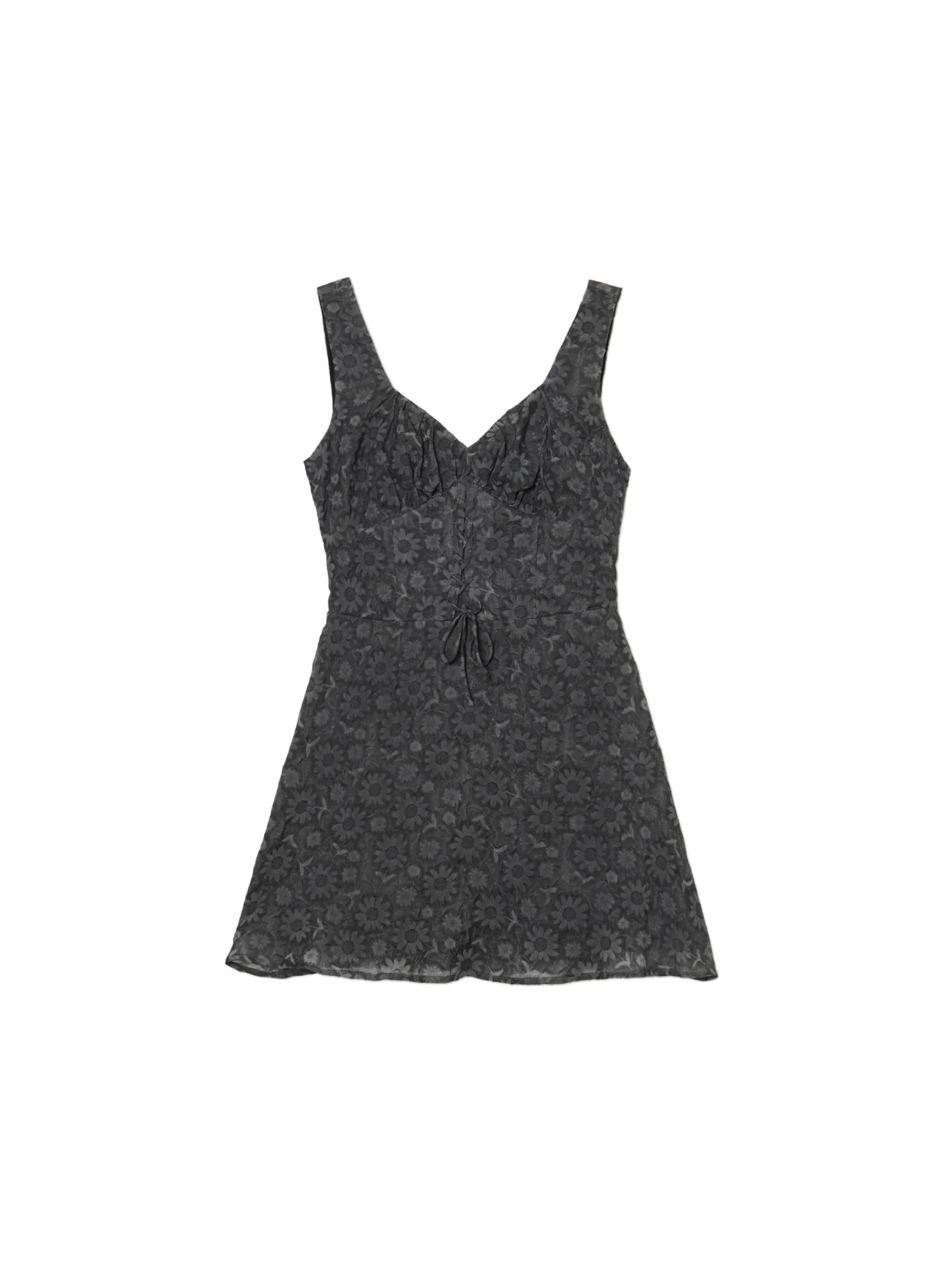 Cropp Sukienki, Kombinezony*Czarna sukienka mini w kwiaty czarny