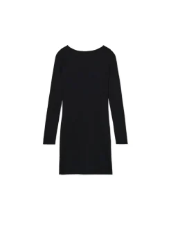 Cropp Sukienki, Kombinezony*Czarna sukienka mini z długimi rękawami czarny