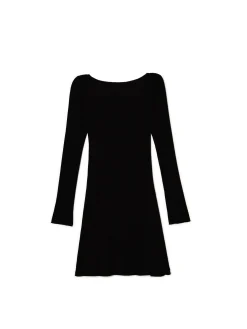 Cropp Sukienki, Kombinezony*Czarna sukienka mini z długimi rękawami czarny