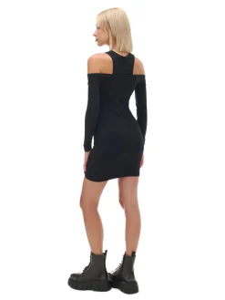 Cropp Sukienki, Kombinezony*Czarna sukienka mini z wycięciami czarny