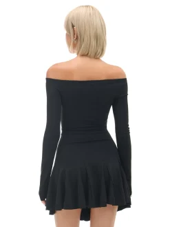 Cropp Sukienki, Kombinezony*Czarna sukienka z długim rękawem czarny