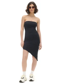 Cropp Sukienki, Kombinezony*Czarna sukienka z ozdobnym marszczeniem czarny