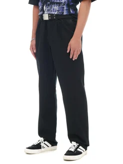 Cropp Spodnie*Czarne bawełniane spodnie loose czarny