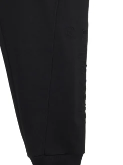 Cropp Spodnie*Czarne dresowe joggery z nadrukiem na nogawce czarny