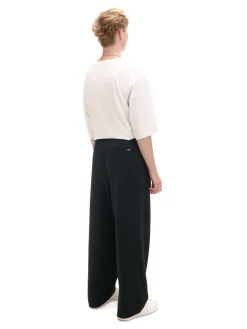 Cropp Spodnie*Czarne dresy wide leg czarny