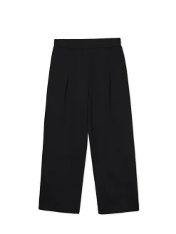Cropp Spodnie*Czarne dresy wide leg czarny