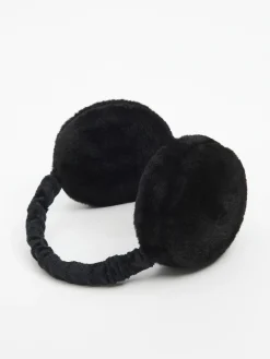 Cropp Czapki*Czarne futrzane nauszniki czarny