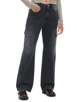 Cropp Jeansy*Czarne jeansy baggy czarny