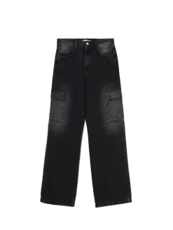 Cropp Jeansy*Czarne jeansy baggy czarny