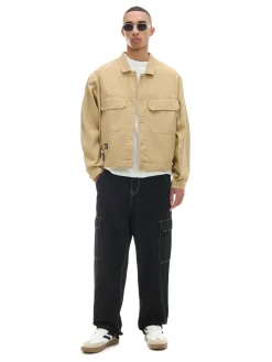 Cropp Jeansy|Baggy*Czarne jeansy baggy z kieszeniami cargo czarny