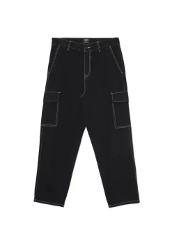 Cropp Jeansy|Baggy*Czarne jeansy baggy z kieszeniami cargo czarny