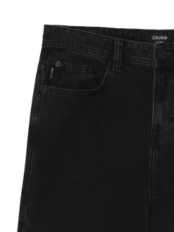 Cropp Jeansy*Czarne jeansy loose czarny