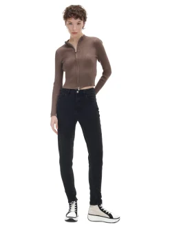 Cropp Jeansy*Czarne jeansy mom slim czarny