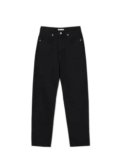 Cropp Jeansy*Czarne jeansy mom z wysokim stanem czarny