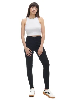 Cropp Jeansy*Czarne jeansy push up TALL czarny