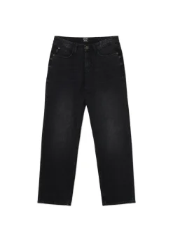 Cropp Jeansy*Czarne jeansy relaxed czarny