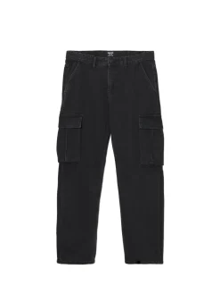 Cropp Jeansy*Czarne jeansy relaxed czarny