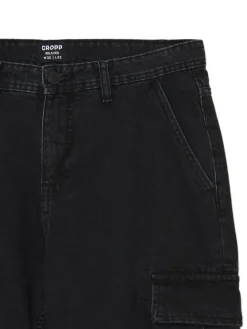 Cropp Jeansy*Czarne jeansy relaxed czarny