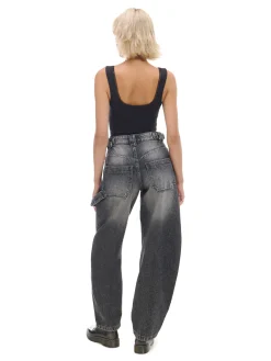 Cropp Jeansy*Czarne jeansy skater czarny