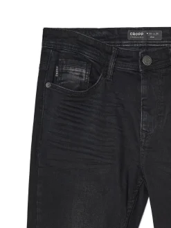 Cropp Jeansy*Czarne jeansy slim czarny