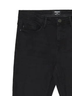 Cropp Jeansy*Czarne jeansy slim czarny