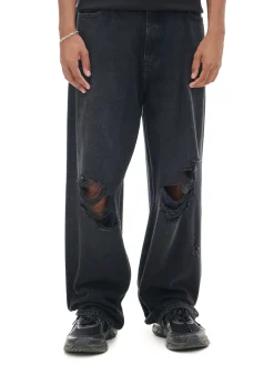 Cropp Jeansy|Baggy*Czarne jeansy super baggy czarny