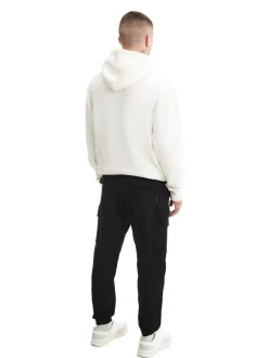 Cropp Spodnie*Czarne joggery basic z kieszeniami cargo czarny