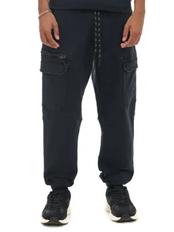 Cropp Spodnie*Czarne joggery cargo czarny