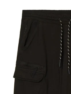 Cropp Spodnie*Czarne joggery cargo czarny