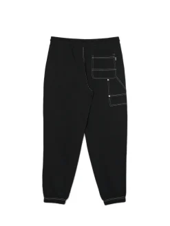 Cropp Spodnie*Czarne joggery z białym przeszyciem czarny