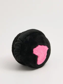 Cropp Czapki*Czarne ocieplane nauszniki z sercem czarny