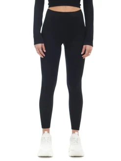 Cropp Spodnie*Czarne prążkowane legginsy czarny