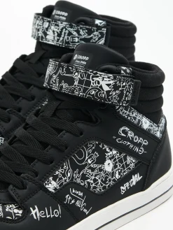 Cropp Sneakersy|Za Kostkę*Czarne sneakersy z komiksowym nadrukiem czarny