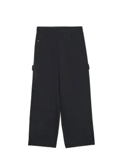 Cropp Spodnie*Czarne spodnie baggy z diagonalu czarny