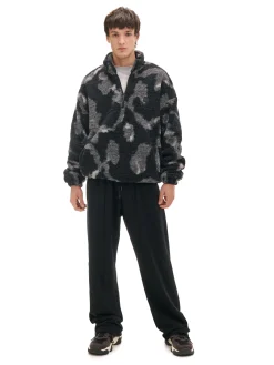 Cropp Spodnie*Czarne spodnie dresowe z zatrzaskami czarny