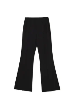 Cropp Spodnie*Czarne spodnie flare w kant czarny