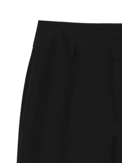 Cropp Spodnie*Czarne spodnie flare w kant czarny