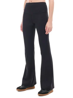 Cropp Spodnie*Czarne spodnie flare z wysokim stanem czarny