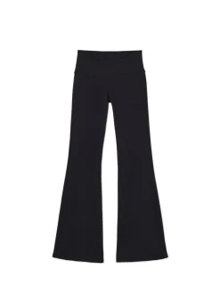 Cropp Spodnie*Czarne spodnie flare z wysokim stanem czarny