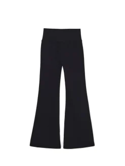 Cropp Spodnie*Czarne spodnie flare z wysokim stanem czarny