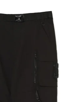 Cropp Spodnie*Czarne spodnie loose z paskiem czarny