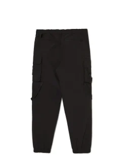 Cropp Spodnie*Czarne spodnie loose z paskiem czarny