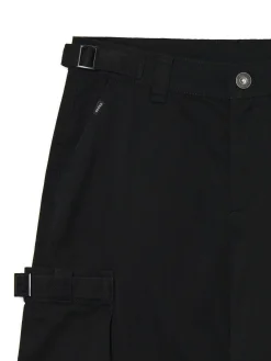 Cropp Spodnie*Czarne spodnie loose z regulacją czarny