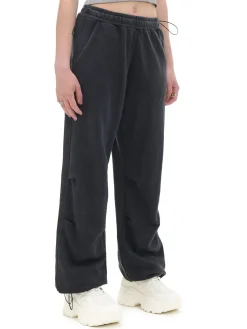 Cropp Spodnie*Czarne spodnie parachute czarny