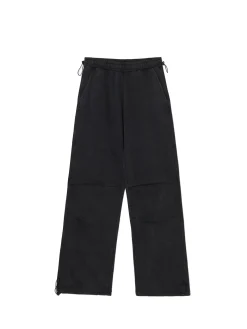 Cropp Spodnie*Czarne spodnie parachute czarny