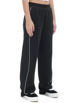 Cropp Spodnie*Czarne spodnie wide leg z wysokim stanem czarny