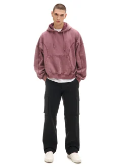 Cropp Spodnie*Czarne spodnie z kieszeniami cargo czarny