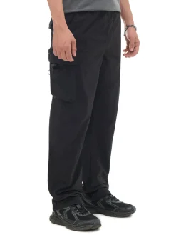 Cropp Spodnie*Czarne spodnie z regulacją czarny