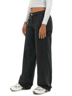 Cropp Spodnie*Czarne spodnie z wieloma kieszeniami czarny